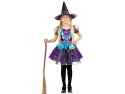 Disfraz de Niña DISFRAZZES Bruja Con Destellos Azul Y Morado (Talla: 10 a 12 años)