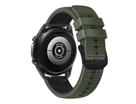 Correa de Silicona 20mm textura de rejilla para Huami Amazfit GTS4 Mini/GTS3/GTS2 2E - verde militar/negro