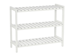 Zapatero De Madera Blanca De 3 Niveles, Con Capacidad Para 9 Pares.