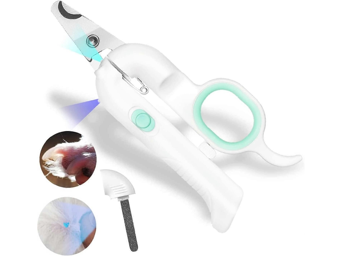 Cortauñas para perros y gatos Dww con lima de uñas - Con luz LED UV - Cortauñas profesional de acero inoxidable para gatos - Adecuado para el cuidado de mascotas GOKOCO