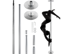 Barra de baile profesional Succebuy, 45 mm, resistente, de acero inoxidable, altura ajustable, barra de fitness estática giratoria
