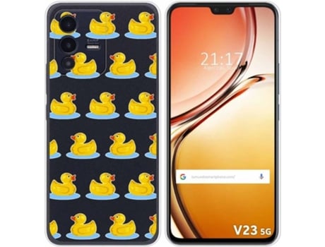 Carcasa para Vivo V23 5G TUMUNDOSMARTPHONE Dibujos Transparente Pato Multicolor