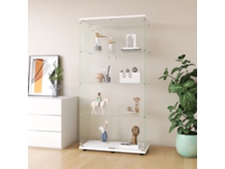 Vitrina De Cristal, Vitrina De 4 Niveles Con 2 Puertas, Vitrina De Cristal, Para Salón, Dormitorio, Recibidor, Cristal Templado, 162 Cm