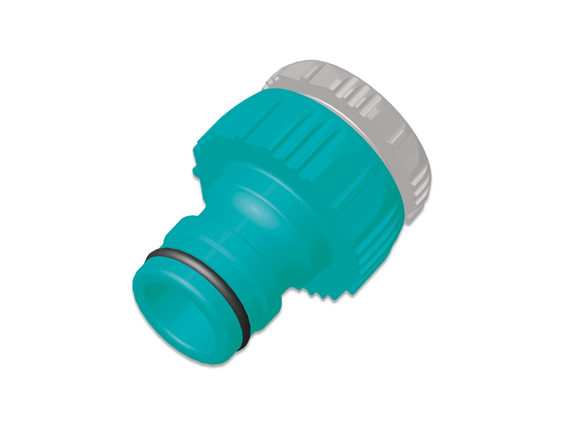 Adaptador de grifo de plástico de 1" con reductor a 3/4" para manguera de 19 mm BRICOFERR
