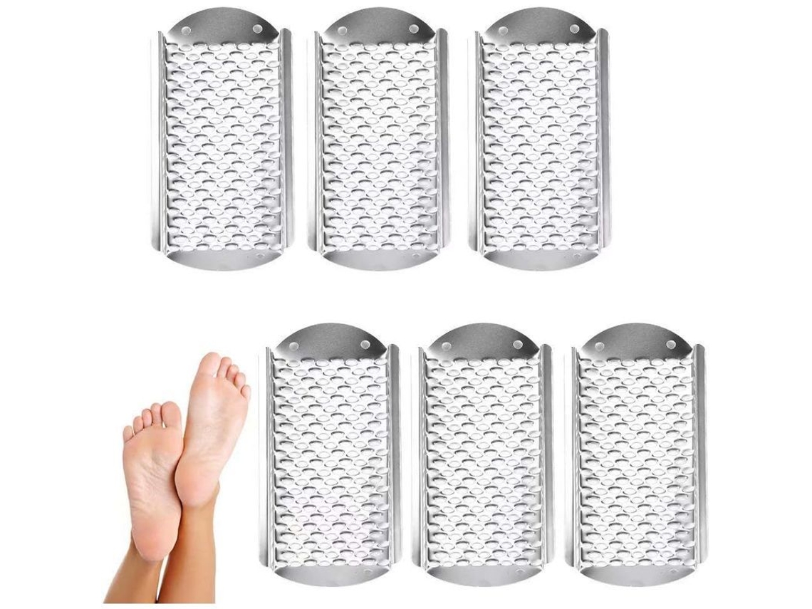 Cuchilla De Repuesto Para Eliminar Callos Y Piel Endurecida En Los Pies, Acero Inoxidable, 6 Piezas, Orificio Grande