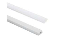 Perfil de Aluminio Empotrable con Tapa Continua para Doble Tira LED hasta 18 mm Aluminio 2 M Blanco Translúcido