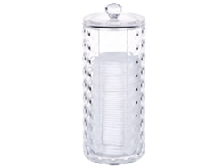 RNEMITERY Elegante dispensador de vasos para baño, diseño duradero de acrílico transparente con ranura en U, organizador de maquillaje compacto para tocador, so