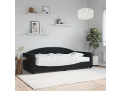 Sofá Cama Con Colchón Terciopelo Negro 90x190 Cm