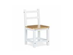 Relaxdays Silla Para Niños Rustico, Bambú, Asiento Para El Dormitorio Infantil, 50 X 28.5 X 28 Cm, Blanco Y Natural