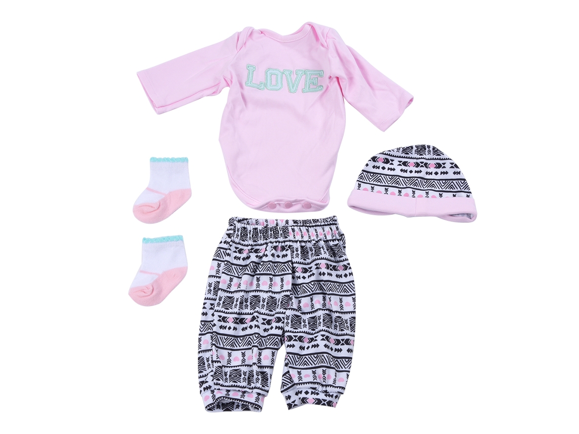 -conjunto De Ropa De Muñeca Simulación Love Para Muñecas Recién Nacidas 50-55cm 0-3 Meses Ropa De Muñeca Bonita