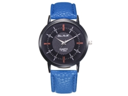 Reloj Unisex Para Parejas Con Correa De Piel Sintética Y Movimiento De Cuarzo Azul Real.