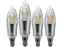 Rebe-4 Pack Bombilla Led E14 12w, Equivalente 100w, Blanco Cálido, Tornillo Edison Pequeño, Ahorro Energético, Sin Parpadeo
