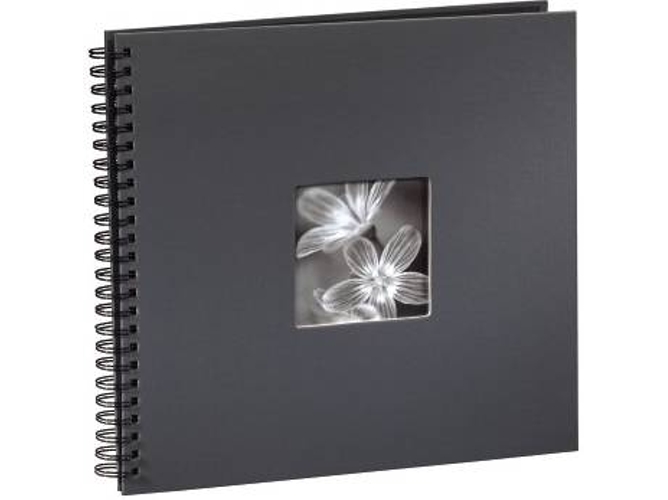 con compartimento para insertar foto 25 hojas 36 x 32 cm 50 páginas negras gris Álbum de fotos álbum con espiral Hama Fine Art 