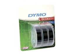 Cinta Etiquetas DYMO 9MMX3M Pack-3  S0847730 — 3 Unidades | Negro | 9 mm