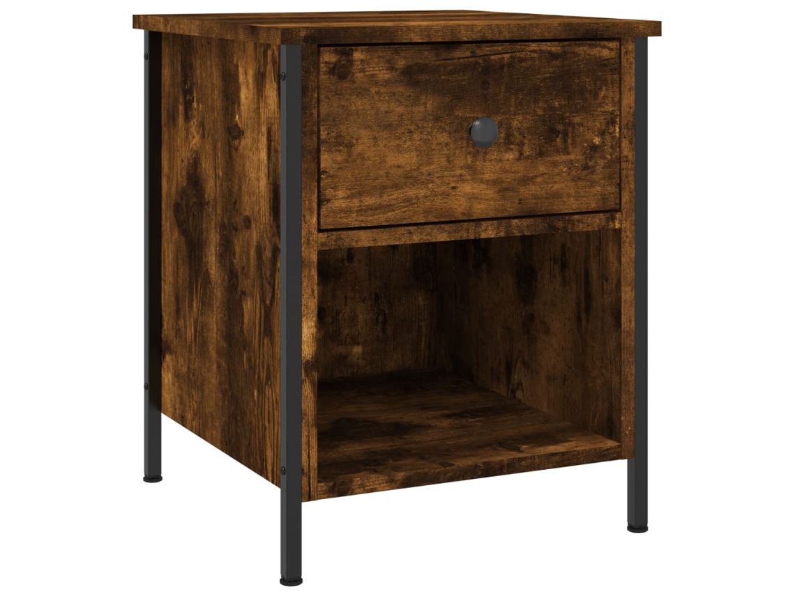 Mesita de noche Maison Exclusive, derivada de madera ahumada (40 x 42 x 50 cm)