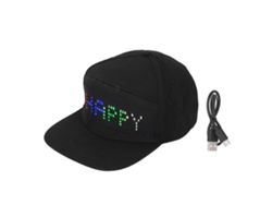 Gorra de béisbol Veloriskku-Cotton con tejido LED programable de 12x48, controlada por aplicación, con texto editable para uso diario y ocasiones especiales.