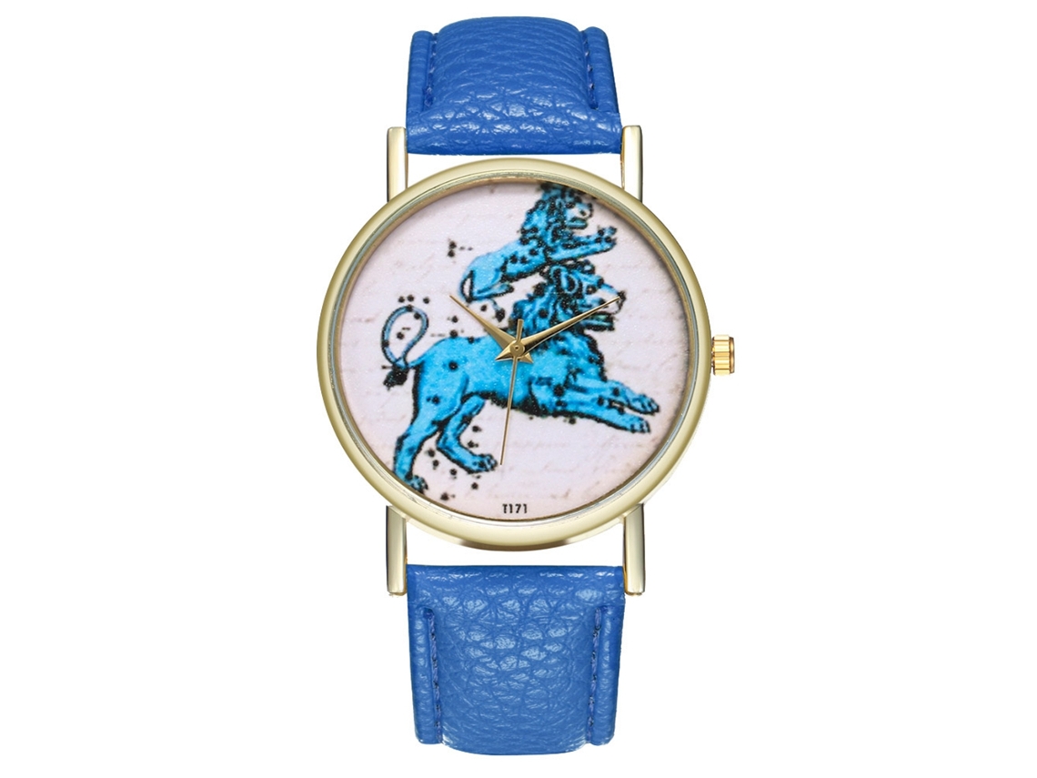 Reloj Casual De Moda Zhoulianfa Para Hombre Y Mujer Con Correa De Cuero Azul Oscuro.