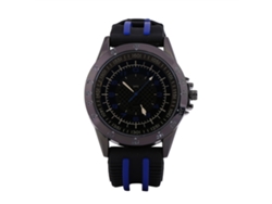 Reloj Deportivo Analógico Unisex De Cuarzo Con Correa De Silicona Y Esfera Grande Azul Y Negra.