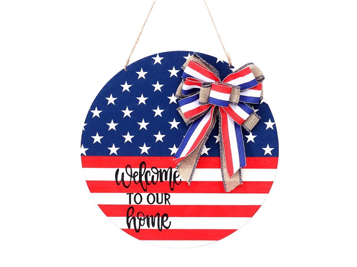 Regalo Impresionante, Decoración Para Todas Las Estaciones, Letrero Luminoso Para Puerta, Decoración Rústica, Letrero Patriótico De Bienvenida, Materi