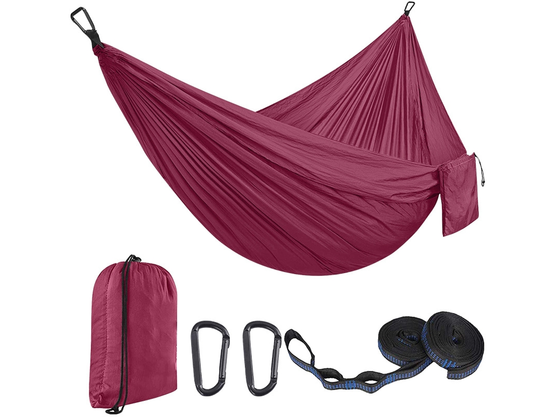 Hamaca Individual Chrui Con 51 Correas Y Mosquetón, 270 X 140 Cm (morado Oscuro)