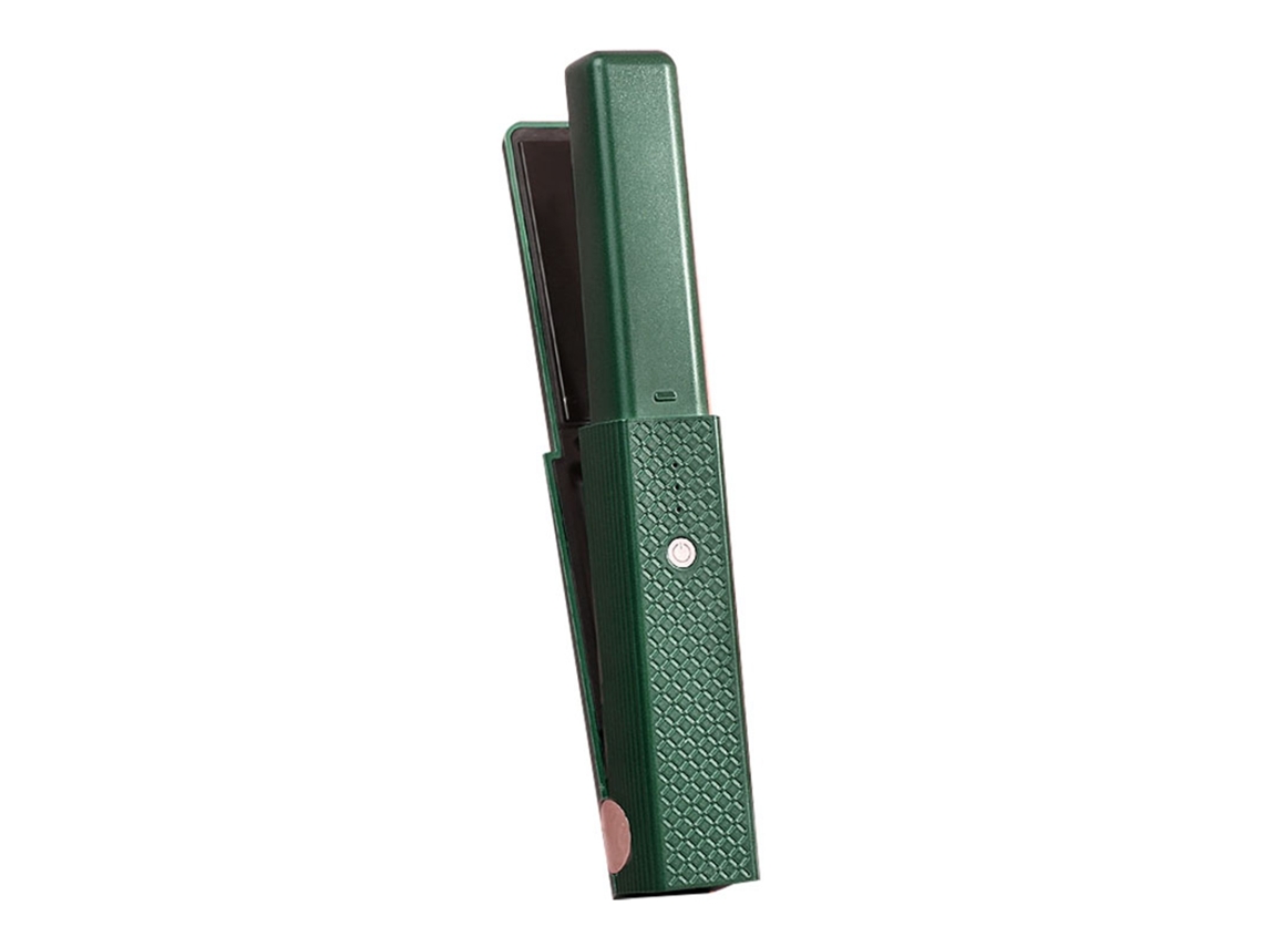 Plancha De Pelo Sin Cable De Rápido Calentamiento Plancha Y Rizador 2 En 1 Protege El Cabello Verde