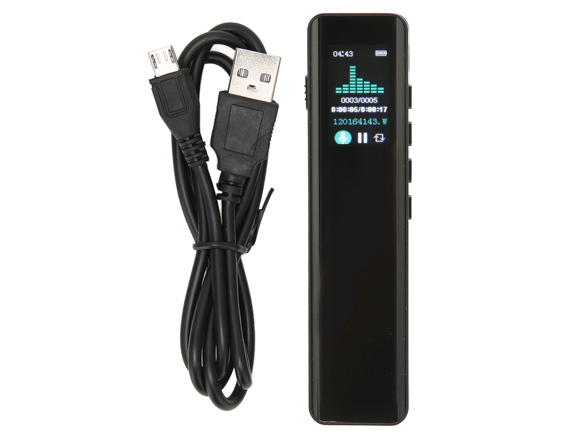Grabadora De Voz Digital Activada Por Voz, Reproductor Mp3 Pequeño, 16 Gb, Recargable Por Usb.