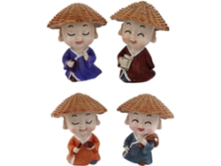 Figuras Resina Pequeñas Monjes Ligeras Duraderas Juego 4 Piezas Decoración Hogar Tanto Interiores Exteriores