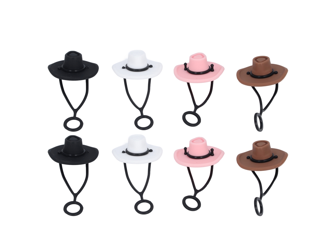 KOFIHETY Tapa de Silicona para Popote Forma de Sombrero Reutilizable Antifugas para Vaso Stanley Owala Simple Moderno