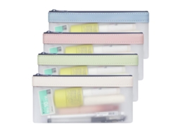 VVJIJILLY Estojo Para Lápis 4 Peças Com Zíper, Bolsa Multifuncional Transparente Para Canetas, Organizador De Material Escolar E Cosméticos
