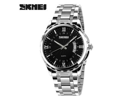 Relojes de Cuarzo para Hombre Relojes de Pulsera Impermeables con Fecha Reloj Luminoso de Acero Inoxidable Correa de Acero Negra VEANXIN