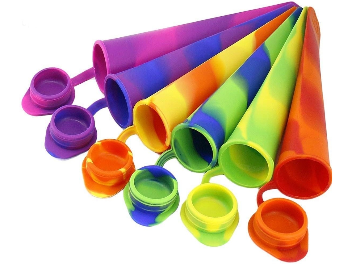 Juego de moldes de silicona con hielo en forma de polo JEIIBRZUI de 6 colores