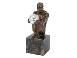 Figura Hombre Músico Gris de Resina 24*16*10cm Figura de Persona