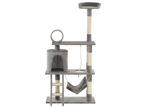 vidaXL Rascador para gatos con poste de sisal 140 cm gris
