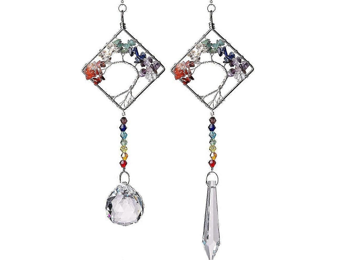 Impresionante atrapasol de piedra chakra - Creador de arcoíris en cristal para decoración del hogar y regalos.