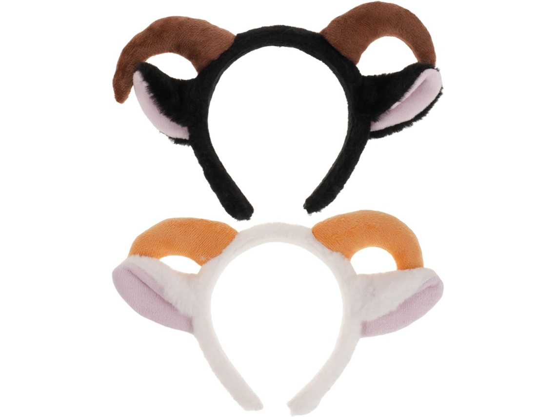 Nuobesty Set De 2 Diademas Con Orejas De Cordero Para Mujer - Accesorio Para El Cabello De Cosplay