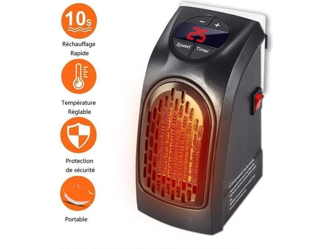 Radiador Ventilador para Baño - Mini Calefacción Auxiliar con Potente Termostato Regulable 400 Watts Bajo Consumo - m33701 S/MARCA