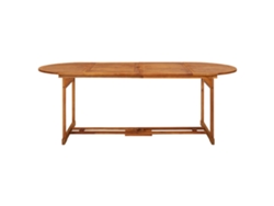 Mesa De Comedor Jardín | Mesa De Exterior 220x90x75 Cm Madera Maciza De Acacia