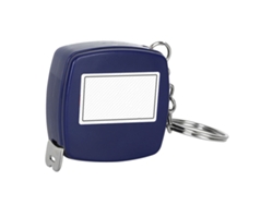 Cinta métrica de acero métrica portátil mini con llavero, 1 metro, alta precisión, azul