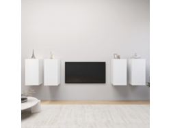 Estantería/Muebles de TV 4 Pzs 30,5X30X60 Cm Contrachapado Blanco