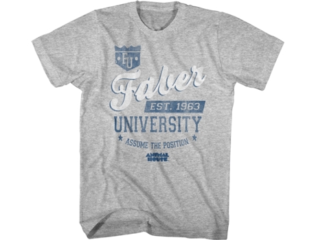 Camiseta Unisexo DEEPSTONE Faber University Est. 1963 Animal House Brezo gris (M)
