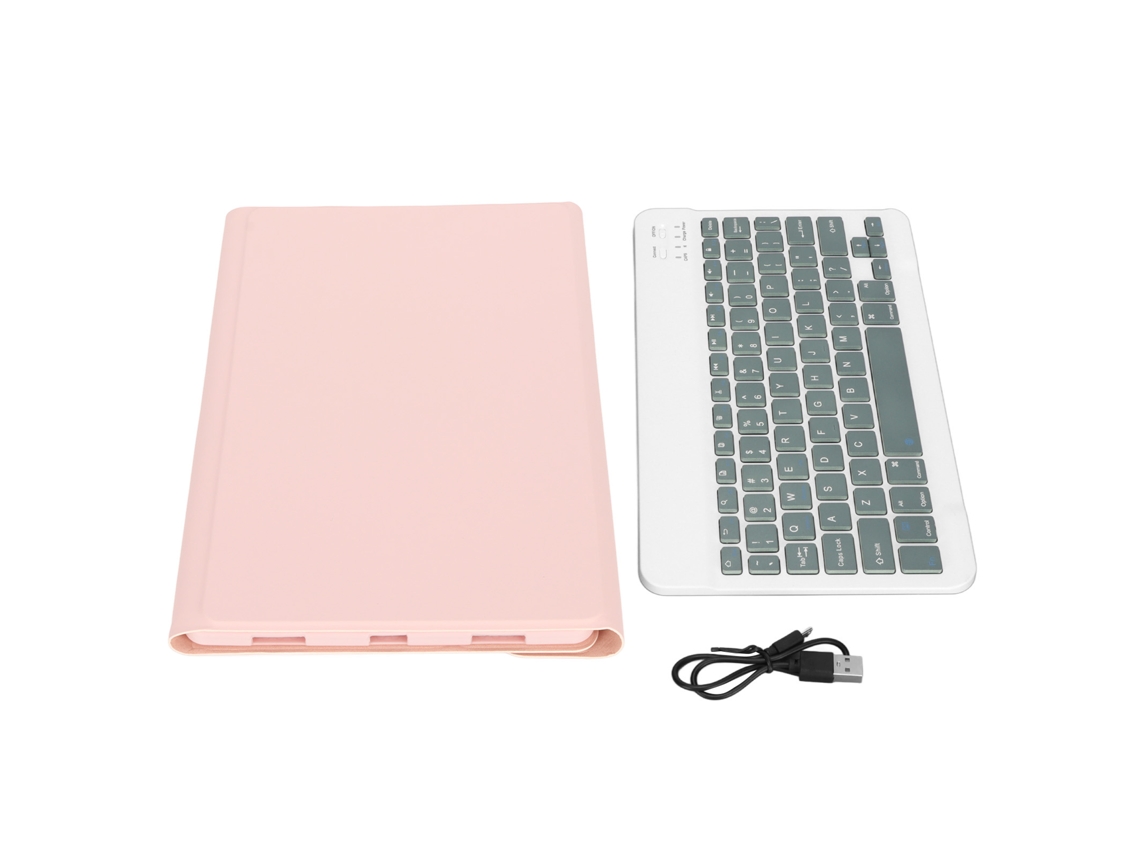 Teclado Sem Fio Mini 11.5 Polegadas Com Capa De Couro Silencioso À Prova De Água Para Xiaoxin Pad Pro5 Rosa