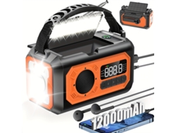 Radio Meteorológica Solar De Emergencia Con Linterna Led Mano Am/fm Radio Brújula Lámpara De Lectura/naranja Gertiz