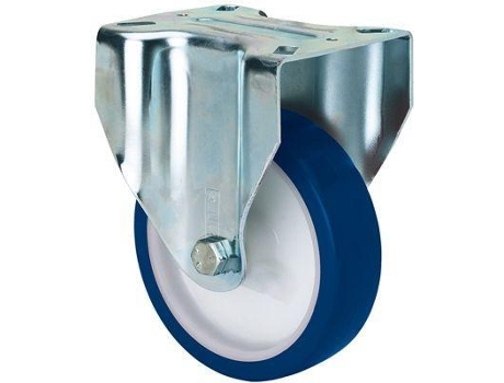 Rueda fija 17zvl125-poa poliamix blanco-poliur.azul eje liso ALEX