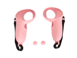 Cubierta De Agarre De Silicona Para Controlador Vr Con Correas Ajustables Rosa