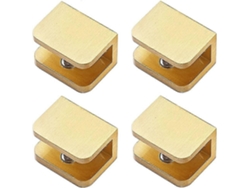 4 Abrazaderas De Vidrio De Latón, Soporte Para Estante Sin Perforar En Vidrio (para Vidrio 10mm-12mm, Oro)
