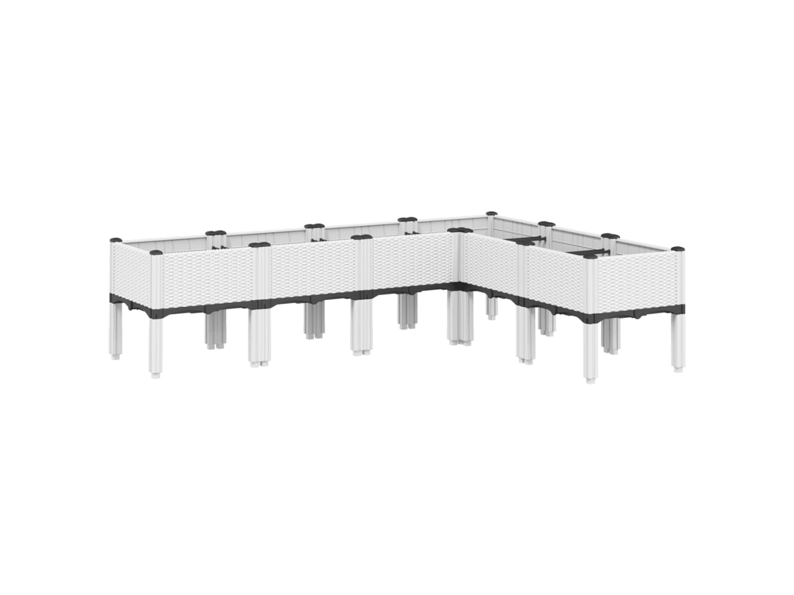 Jardinera con patas PP blanco VIDAXL (160 x 120 x 42 cm)