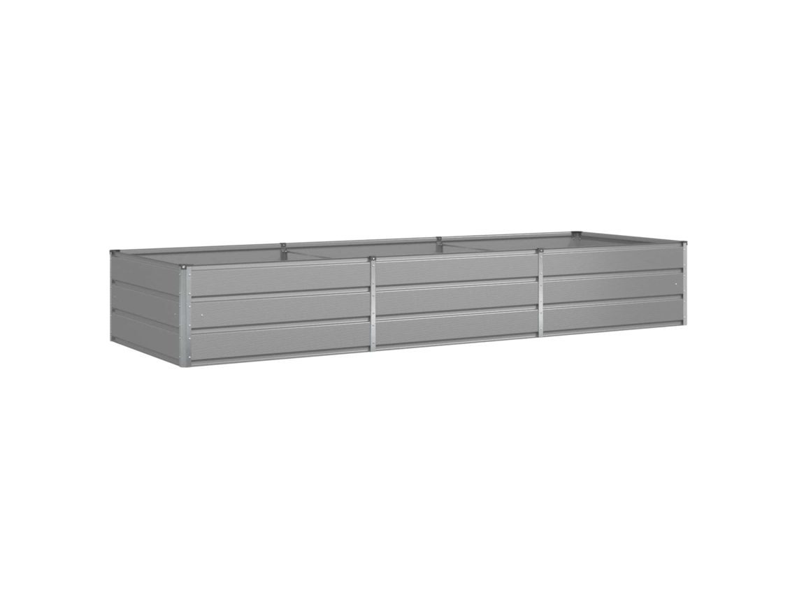 Vidaxl Jardinera Gris Claro 290 X 100 X 45 Cm Acero Galvanizado