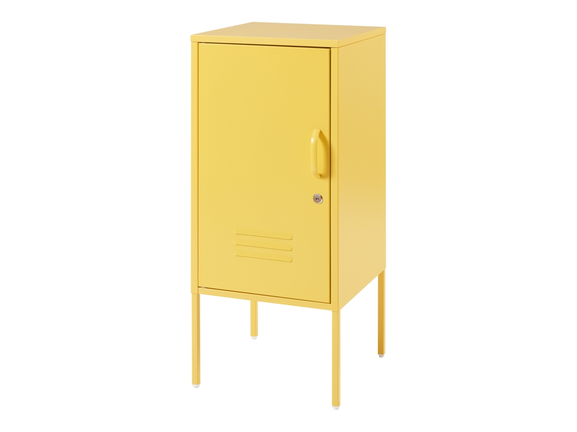 Armário De Cabeceira Hausjärvi Com Porta 82x35x35 Cm Aço Amarelo [EN.CASA]