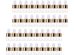 Paquete De 50 Mini Frascos Cuentagotas De Vidrio Transparente De 1 Ml Para Aceites Esenciales