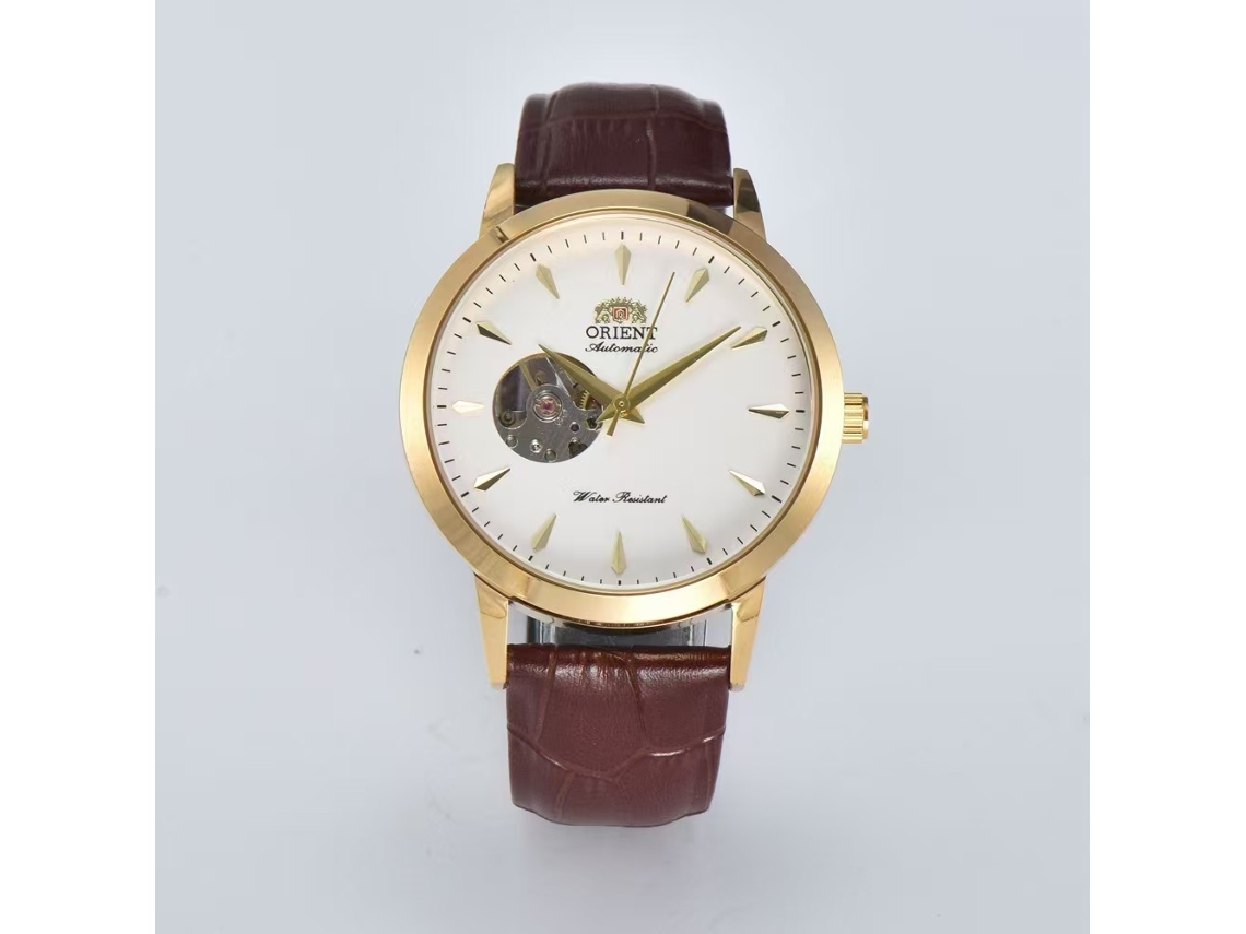 Reloj Mecánico Automático Orient Watch, Función Completa, Caja De Acero Inoxidable, Correa De Cuero Genuino.
